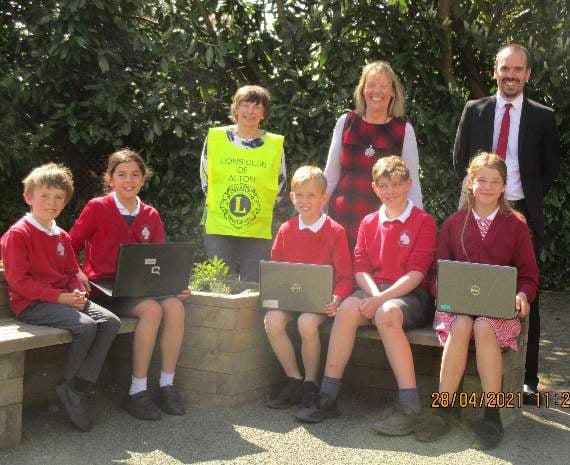 Binsted pupils get laptops from Lions