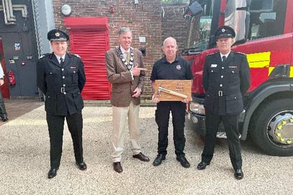 Paul's final parade at Haslemere Fire Station