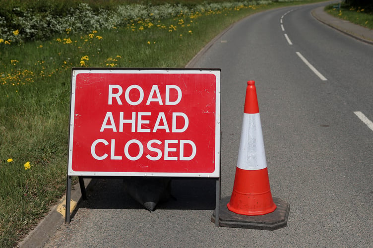 Road Closed signs. Tuesday May 12th 2020