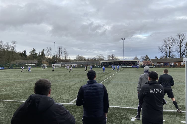 Action from Alton’s 3-2 defeat against Sheerwater on Saturday