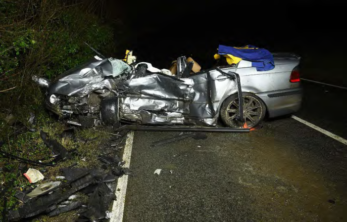 The state of Pusey's modified BMW after the Droxford crash