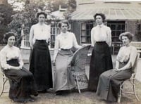 Can you identify the ladies and location in this Alton area picture?