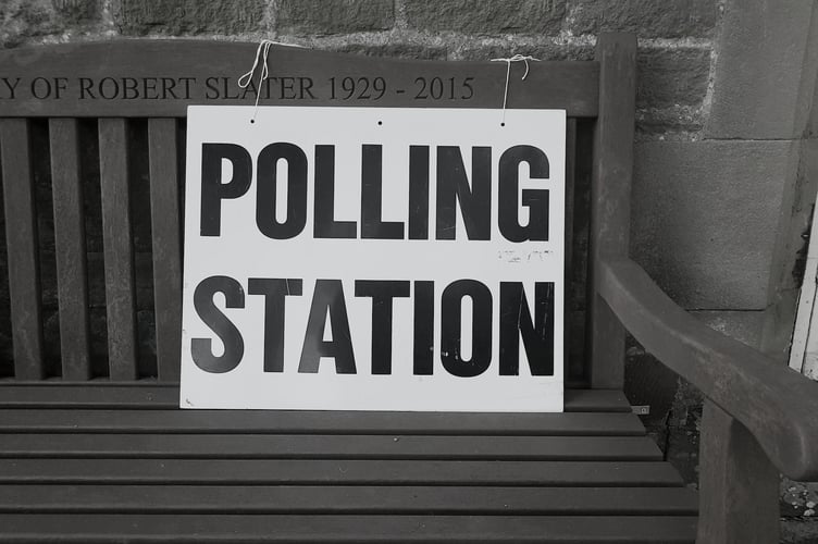 polling station stock image