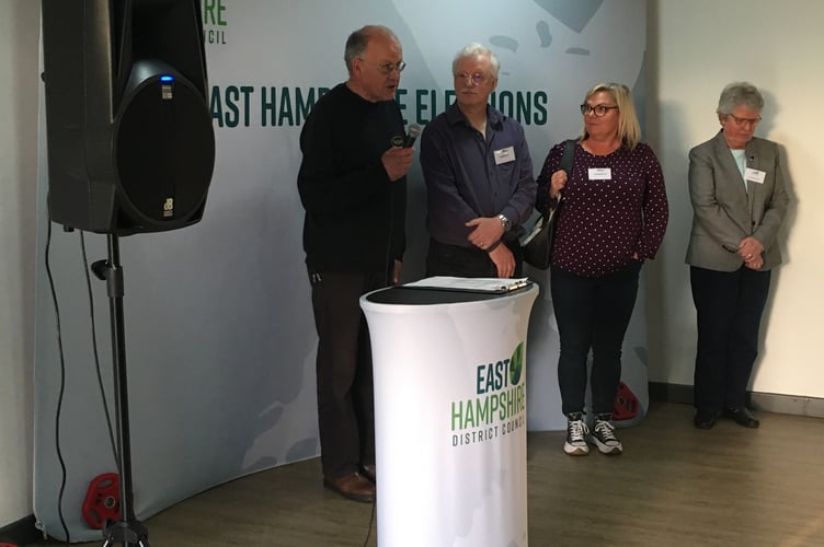 Michael Smith, East Hampshire election count, Taro Leisure Centre, Petersfield, May 5th 2023.