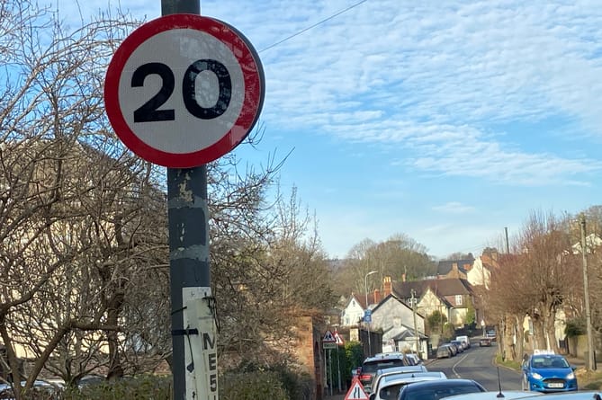 .A 20mph sign on Monmouth's Hereford Road