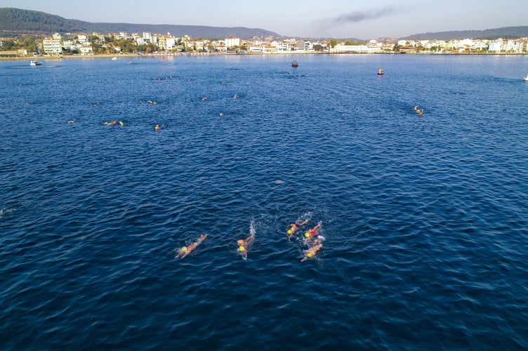 The intrepid gaggle of 'Brancaster Bathers' wild swimmers from Farnham raised £40,000 for the My Name’5 Doddie charity after swimming from Europe to Asia across the Hellespont and Dardanelles Straits in Turkey in August