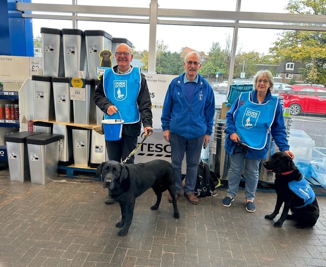 East Hampshire Guide Dogs get pawsome donations at Tesco