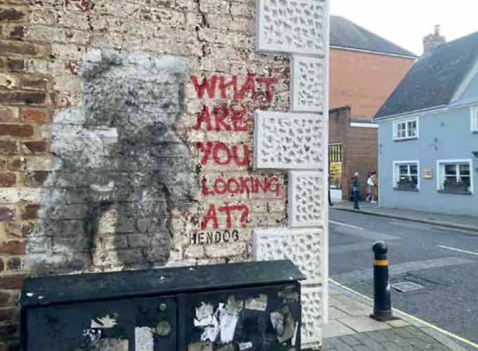 Teddy bear wall art by Hendog, Petersfield, November 2nd 2023.