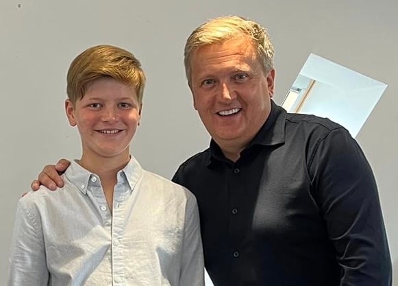 Freddie with his ‘voice coach’ Aled Jones