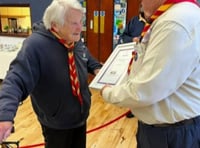 Mon Spiers rewarded for 50 years of service to Scouting in Alton