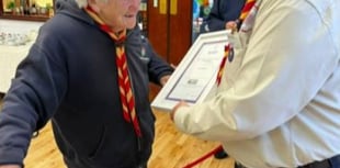 Mon Spiers rewarded for 50 years of service to Scouting in Alton