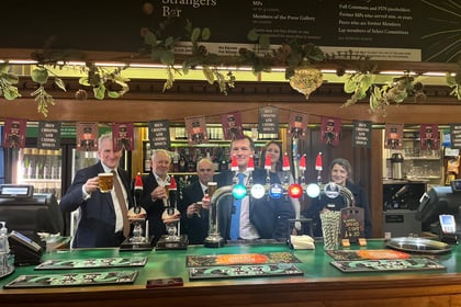 Beer from Triple fff Brewery in Four Marks drunk in House of Commons