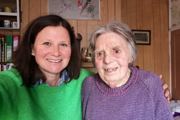 Befriending volunteer Kate Shanks (left) with June