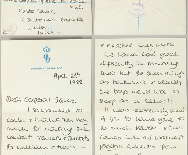 Handwritten Princess Diana letter to be sold at Haslemere auction