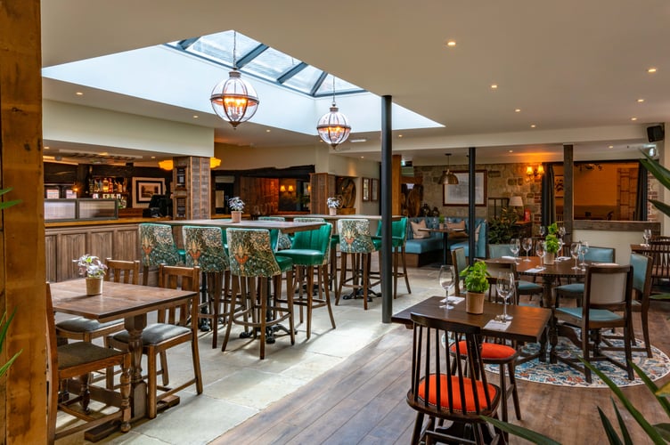 The Mill's bar and indoor dining space.