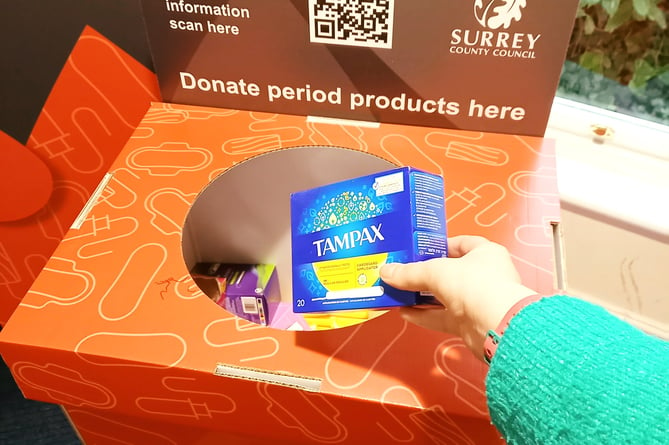 The donation box at Farnham Library