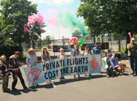 Activists block Farnborough airport’s three main gates