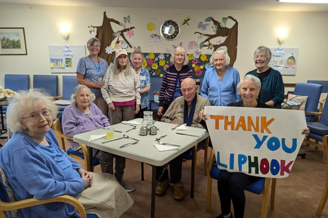 Liphook Day Centre clients thank Liphook for donating