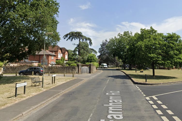 Elstead village green coming from Farnham Rd