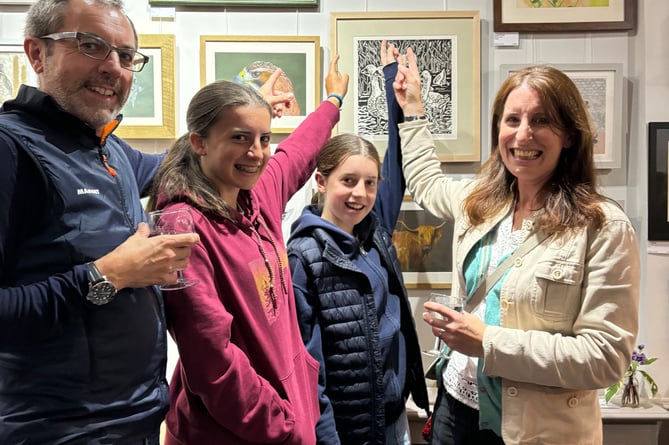 Lilia Warlow and family at Fernhurst Hub annual 'Open Call Art Exhibition'