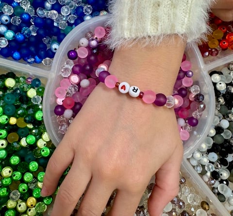 Bead bracelets were a popular craft activity at Haslemere Library's Fun Palace