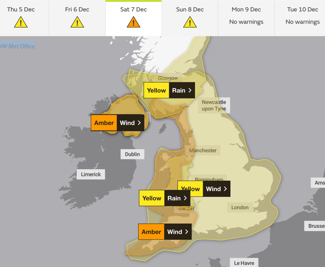 Weather warning for Surrey and Hampshire as strong winds forecast