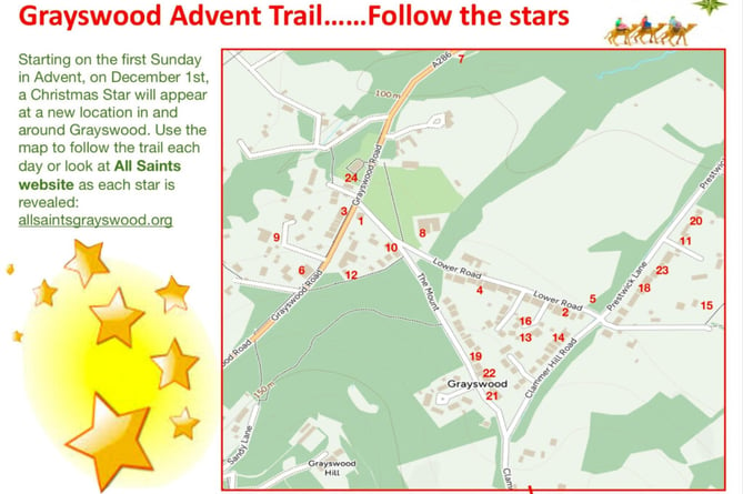 Grayswood Advent Trail map: Follow the Stars