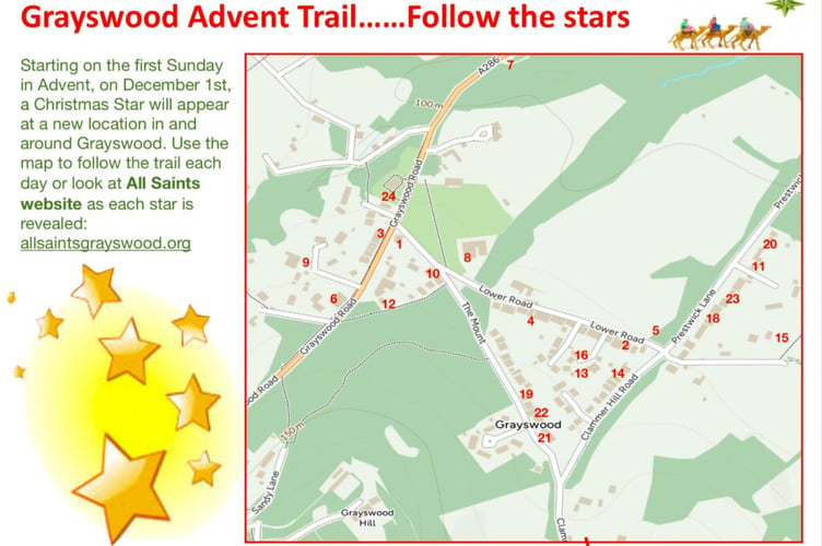 Grayswood Advent Trail map: Follow the Stars