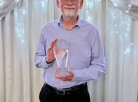 Philip Scrase honoured with Life Member Trophy by Alton Runners